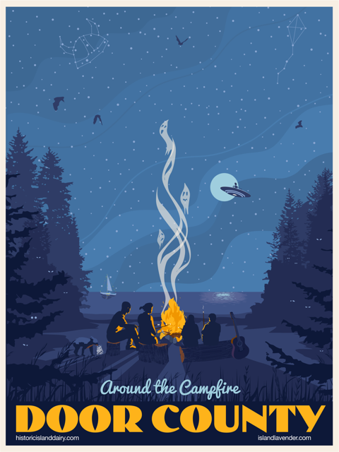 Around the Campfire Door County Poster