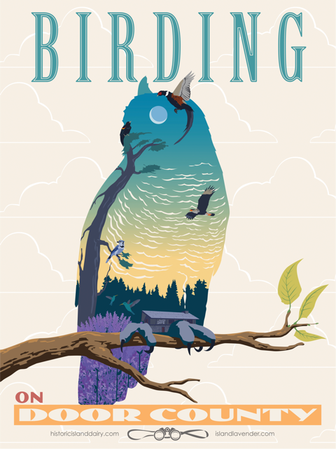 Birding on Door County Poster from Island Lavender