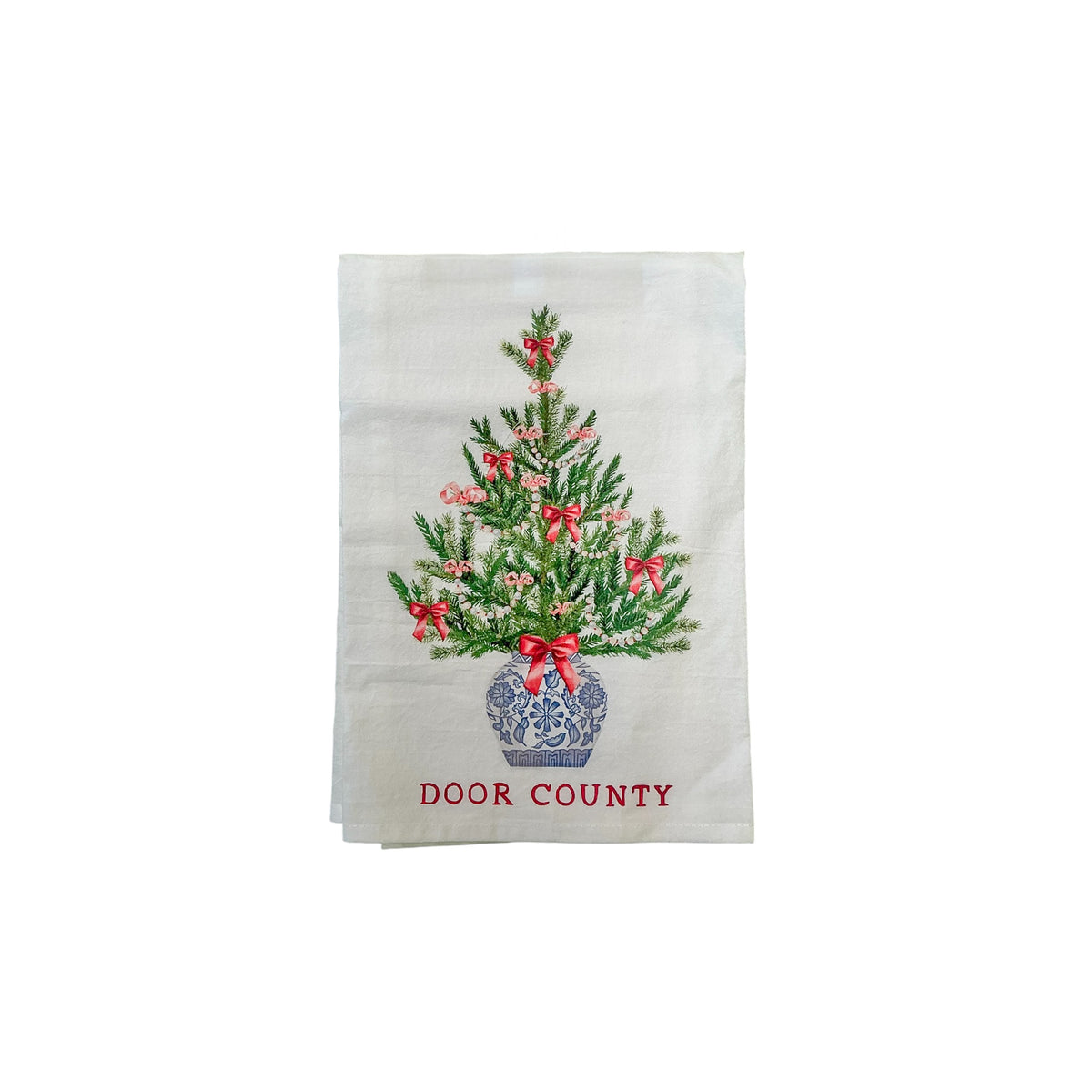 Door County Chinoiserie Christmas Tree Terry Towel from Island Lavender