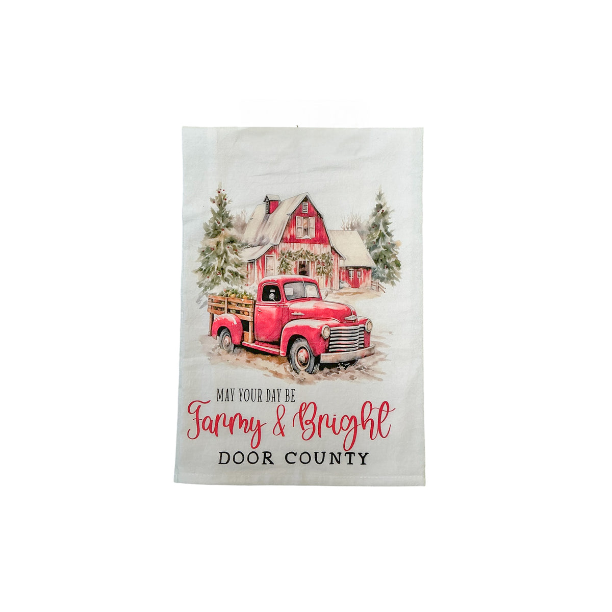 Door County Farmy & Bright Christmas Terry Towel from Island Lavender