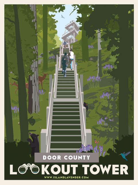 Lookout Tower Door County Poster from Island Lavender